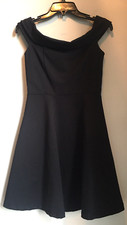 Lulus Dress Off Shoulder Skater Mini Womens Small Black Season of Fun USA Made