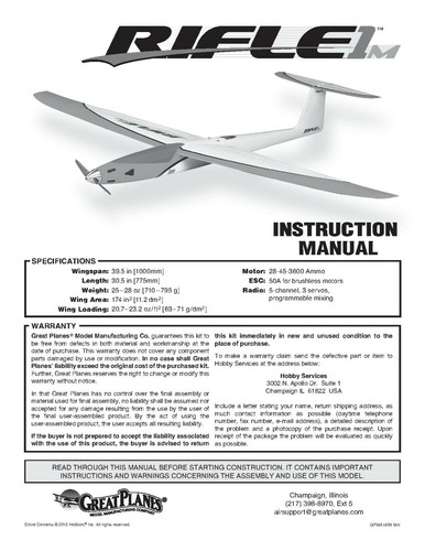Great Planes Instruction Build Owner's Manuals VARIOUS MODELS ARF RTF Kits +MORE - Picture 239 of 241