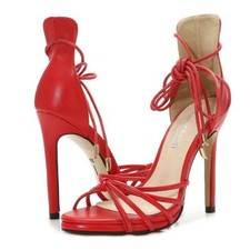 Womens Crossdresser Ankle Strappy Sandals Drag Queen High Heels Shoes Plus Size