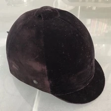 Vintage Equi-Royal Black Velvet Equestrian English Riding Helmet Size 56 (6 7/8)