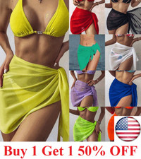 Women Chiffon Mesh Bikini Cover Up Sarong Skirt Beach Swimming Pool Wrap Dress