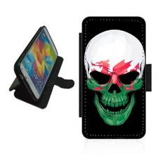 Welsh Skull Phone Case Wallet Wales flag flip cover WEL1