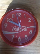 ENJOY COCA COLA TAKANE QUARTZ 13" CLOCK PLASTIC RIDAN MADE IN USA ~ WORKS!