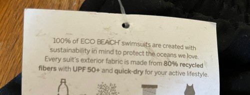 Eco Beach UPF 50+ Swim Skirt with Brief Womens Small NWT Black Style 201803RS - Picture 6 of 10