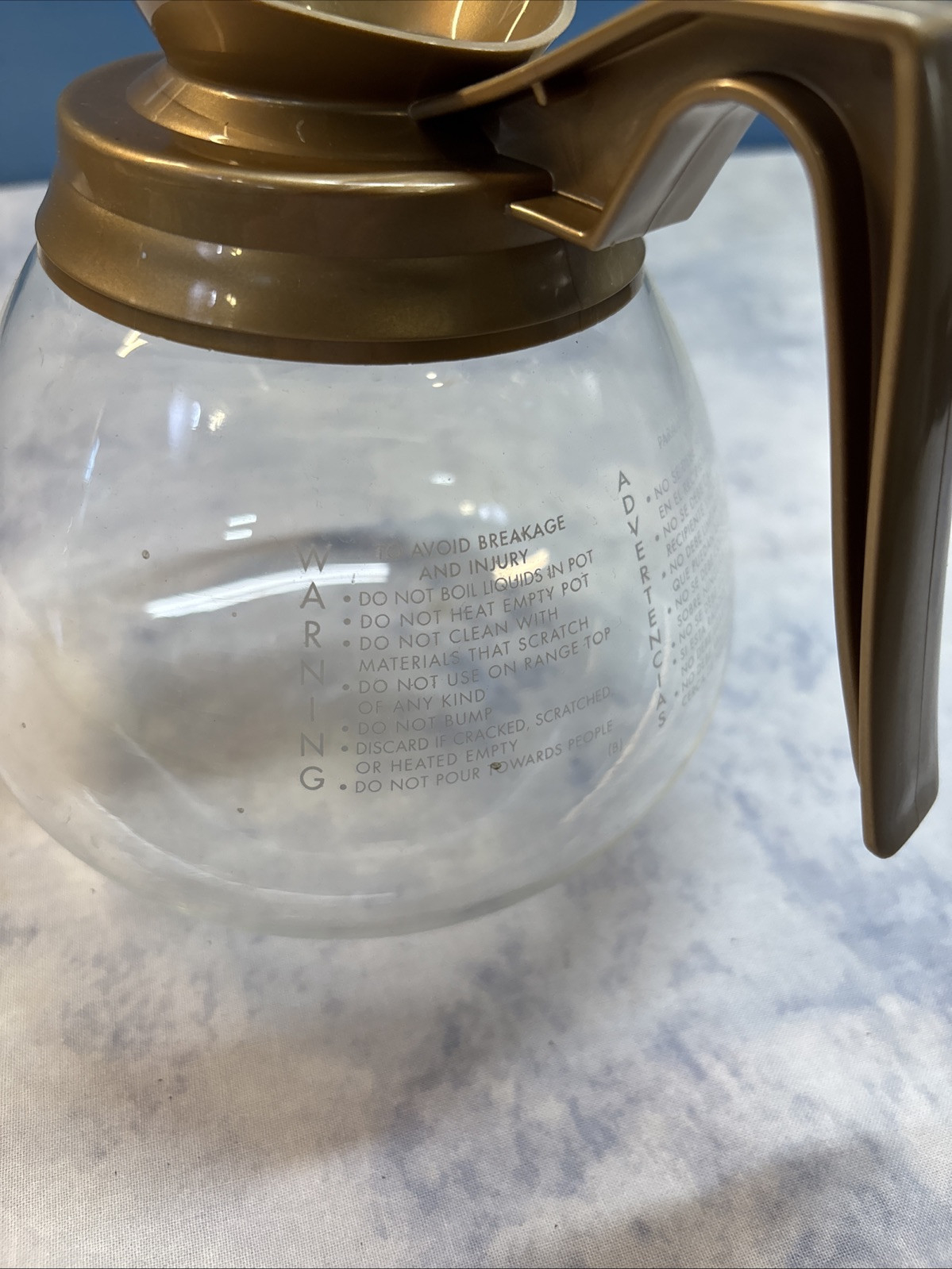 Bloomfield M054 Commercial Coffee Pot Carafe Gold Replacement For Bunn EUC