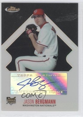 2006 Topps Finest Black Refractor 6/99 Jason Bergmann #147 Rookie Auto RC 9ap