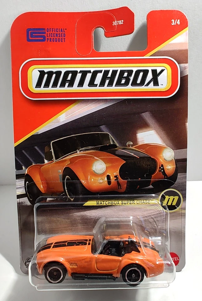 Matchbox 2025 MBX Super Chase 1965 Shelby Cobra 427 Orange w/ Rubber Tires - Image 3 of 4