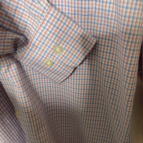 Camisa Peter Millar Summer Comfort Abotonada Para Hombre M Manga Larga Cuadros Cuadros - Imagen 7 de 8