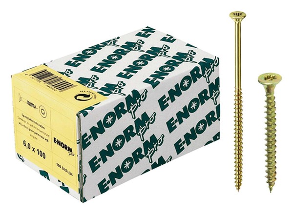 E-Normpro Spanplattenschrauben Senkkopf Verzinkt Gelb Tx 4,0 X 70 /... 200 StüCk-image