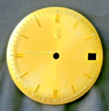PB1A9: Bulova Accutron 218 Dial Gold Sunburst w/ Date Window Vintage