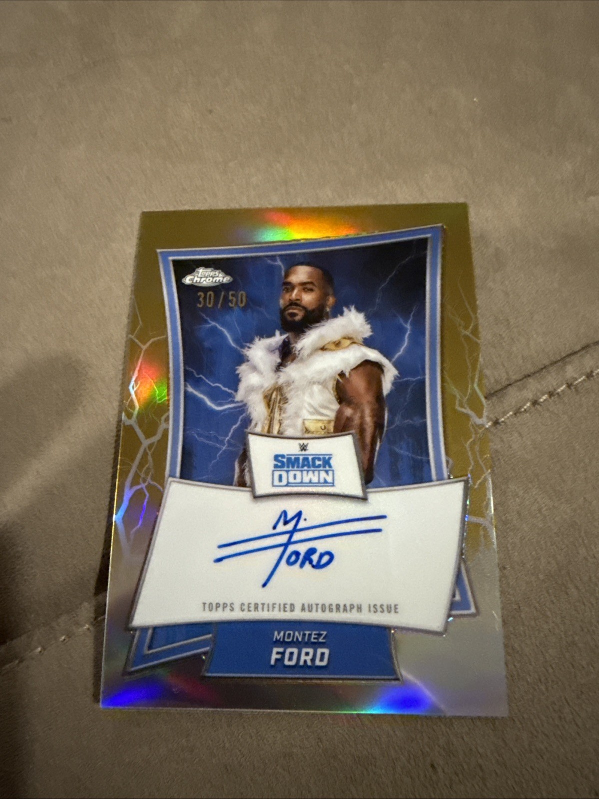 MONTEZ FORD 2025 TOPPS CHROME WWE GOLD AUTO /50