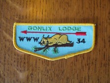 Boy Scout OA Gonlix Lodge 34 F1a first flap Madison County Council, NY