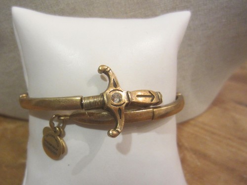 Alex & Ani goldfarbenes Schwert Wickelarmband Energiearmband mit Strass - Bild 2 von 5