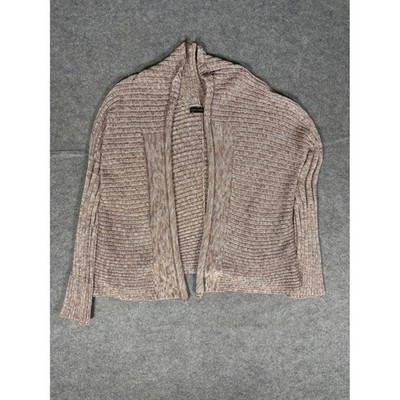 Peruvian Connection Pima Cotton Cardigan Sweater Brown Marled Ribbed Womens M