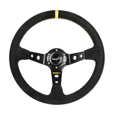 RASTP Universal Racing Steering Wheel Suede Deep Dish 13.58”/345mm 6 Bolts wi...