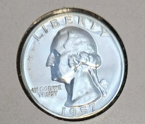 1957 SILVER George Washington Quarter Brilliant Uncirculated Philadelphia Mint