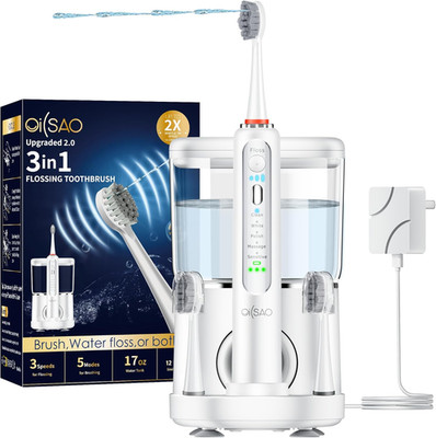 Electric Toothbrush with Water Flosser Combo in One, Professional Flossing Tooth