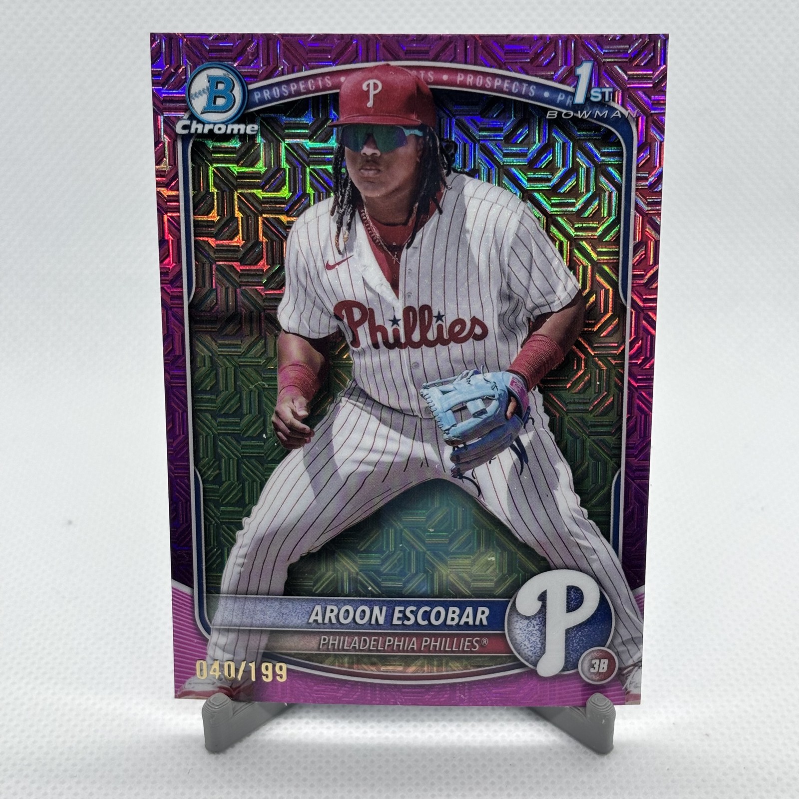 2025 Bowman - Chrome Prospects Aroon Escobar #BCP-65 Fuchsia Mojo Refractor /299