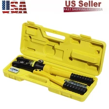16 Mt Hydraulic Wire Terminal Crimper Battery Cable Lug Crimping Tool W/8 Dies