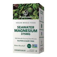 2 X PlantFusion Whole Food Seawater Magnesium -- 375 mg - 120 Vegan Capsules
