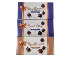3 Boxes Russell Stover Assorted Milk Dark Chocolate Variety 48 Piece Total