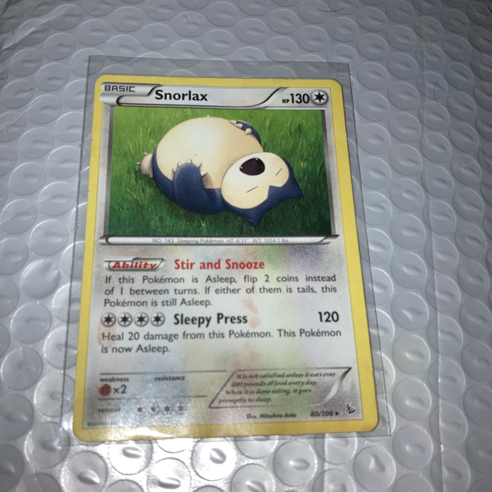 Pokémon TCG Snorlax Flashfire 80/106 Regular Non-Holo Card