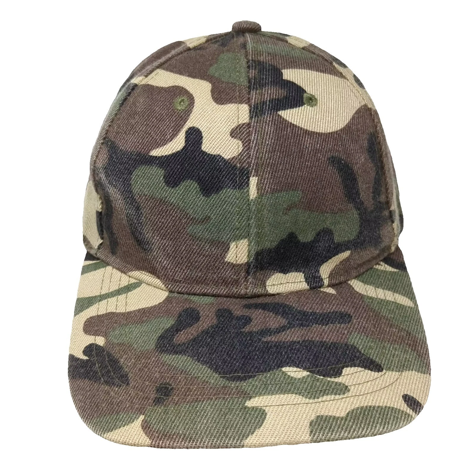 Green Camouflage Baseball Cap One Size Adjustable Strapback Blank Hunting Hat