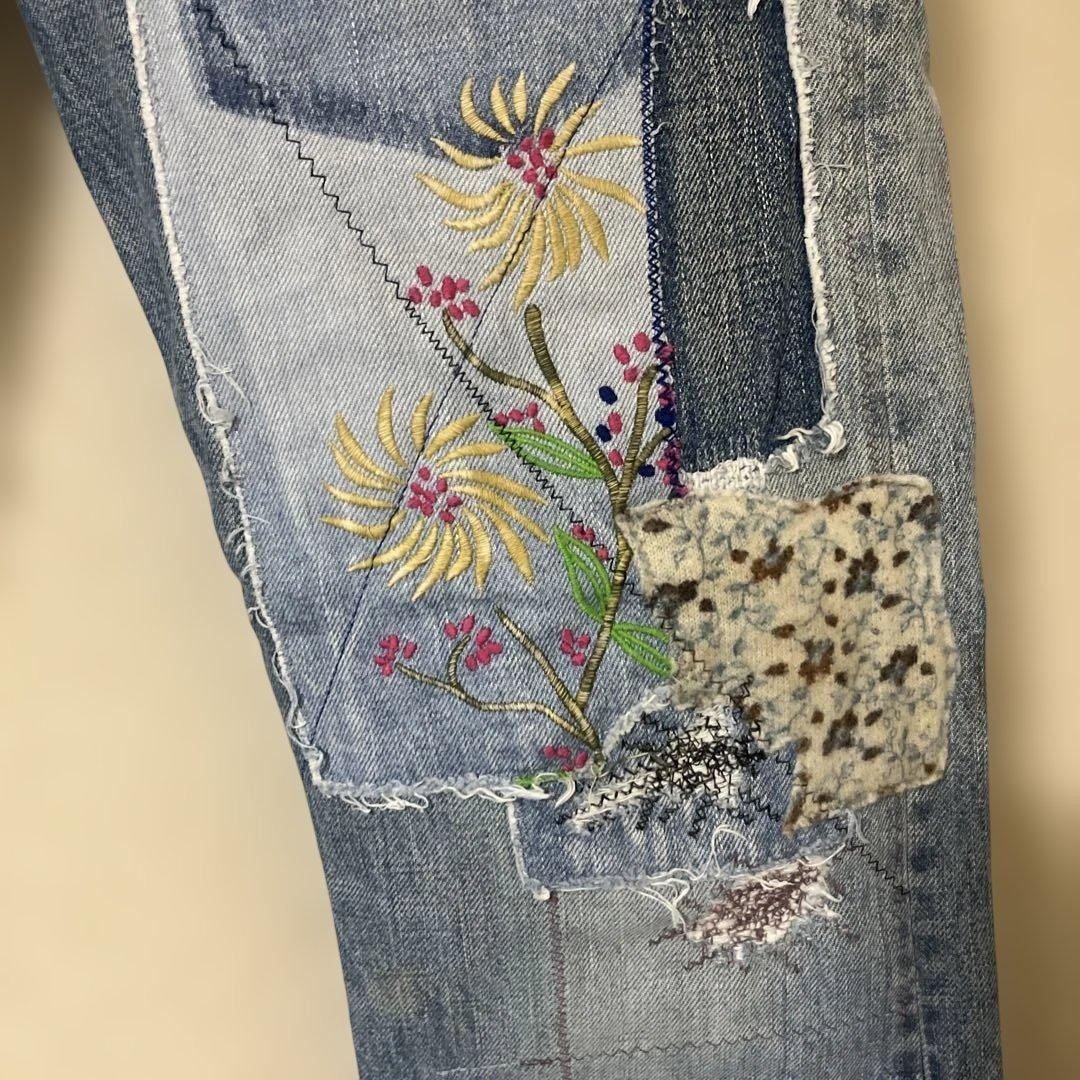 Kapital Okabilly Patchwork Design Light Blue Deni… - image 4