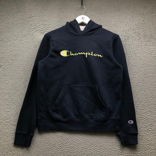Champion Sweatshirt Hoodie Boys Youth XL Long Sleeve Embroidered Logo Navy Green