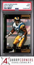 1996 SCORE BOARD NFL LASERS #45 ISAAC BRUCE HOF POP 1 PSA 9