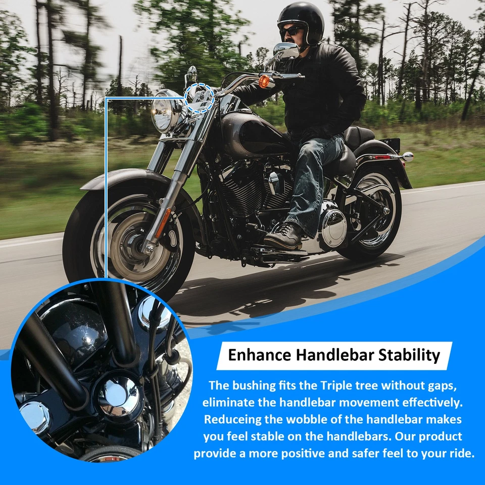Bujes elevadores de manillar de tocho sólido CNC para Harley SPORTSTER SOFTAIL SLIM DYNA Foto 4 de 4