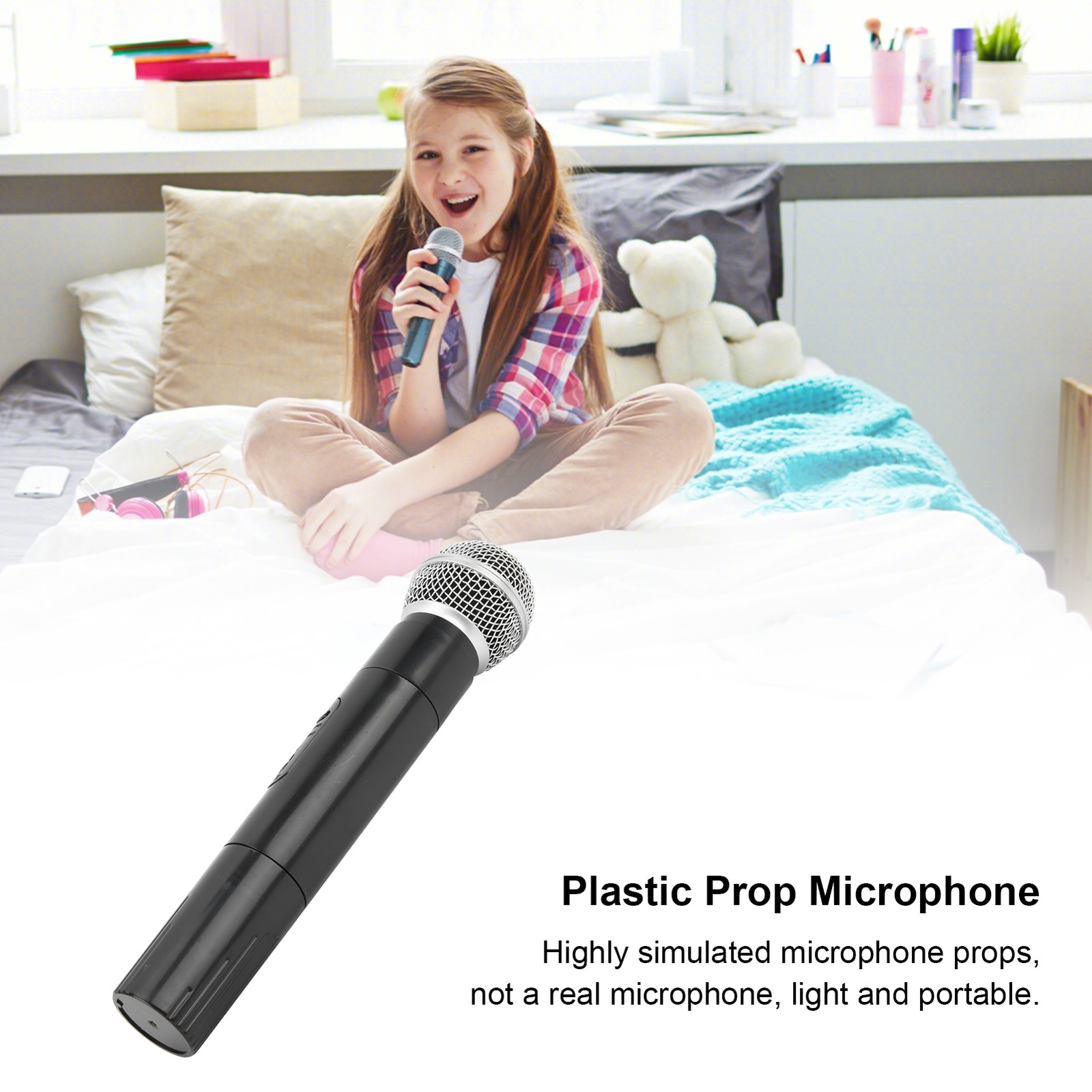 Plastic Prop Microphone For Karaoke Dance Shows Practice Microphone Props For