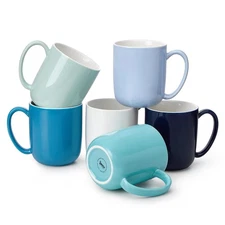 Porcelain Coffee Mugs Set of 6, 20oz Large Coffee Mugs Porcelain with Big Han...