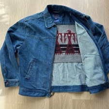Vintage Pendleton High Grade Western Wear Denim Jacket w/ Wool Bird Insert