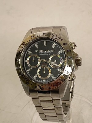 Daniel Muller/Quartz Watch/Analog/-/Blk/Slv/Dm-2003