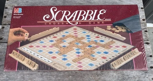 Vintage 1989 Milton Bradley Scrabble Crossword  Wood Board Game New Wrapped