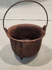 Small Cast Iron Cauldron Pot 3 Legs Vintage Antique