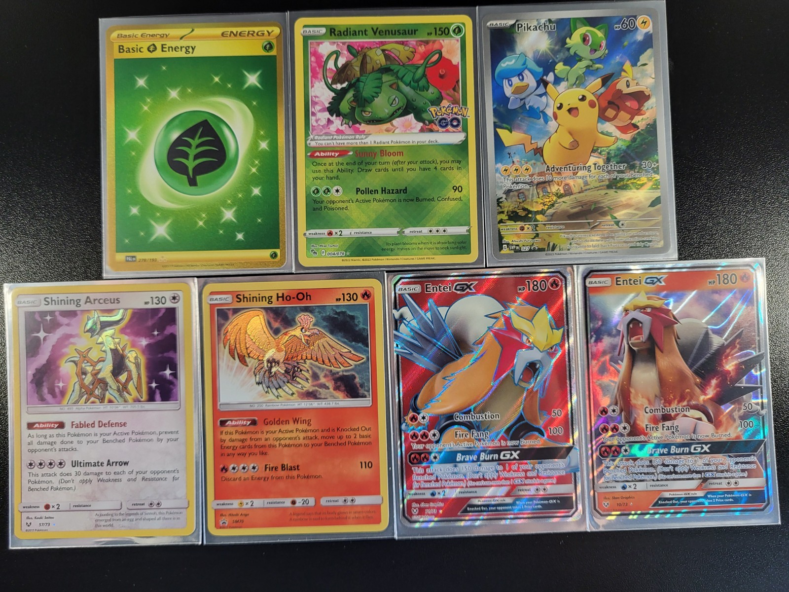 Shining Arceus, Shining Hooh, Entei GX 71/73 And 10/73 With Pikachu Promo
