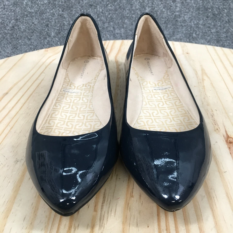 Zapatos Rockport para mujer 7 M sin cordones de ballet planos de cuero azul informales punta puntiaguda Foto 4 de 4