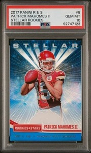 2017 ROOKIES & STARS STELLAR ROOKIES PATRICK MAHOMES II STELLAR ROOKIE PSA 10