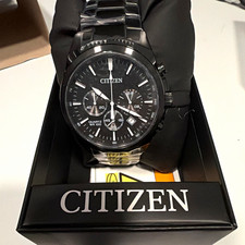 Citizen AN8175-55E Quartz Chronograph Date Tachymeter Black Dial 100m