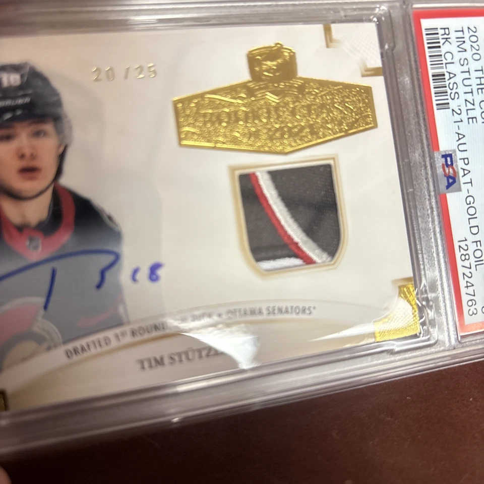 2020-21 Upper Deck The Cup Tim Stutzle Rookie Class of 2021 Gold Patch Auto /25 - Image 3 of 4