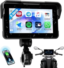 5" Motorcycle Wireless Portable Apple Carplay Android Auto Waterproof Car Stereo