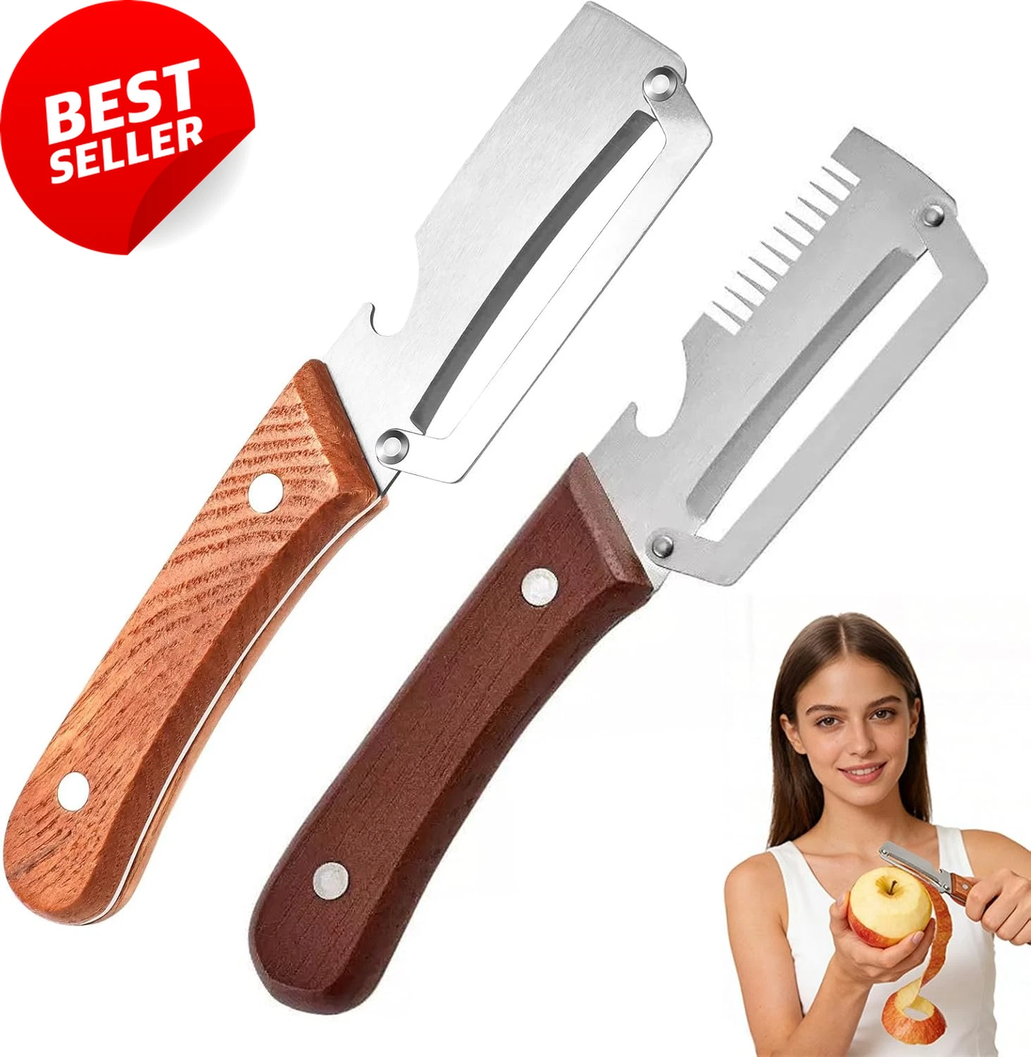 Roselli Wooden Handle Stainless Steel Peeler Shredder Kitchen Tool
Opens in a new window or tab