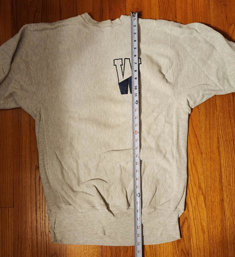 Vintage 80s CHAMPION Reverse Weave UNIV OF WISCONSIN Sweatshirt Grey/Navy XXL - Picture 9 of 11