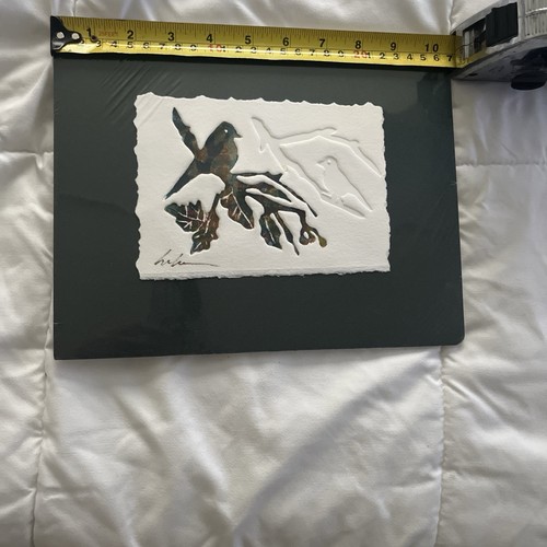 King Kuka Blackfeet Artist Bird Embossed Print Autographed SEE - Picture 4 of 5