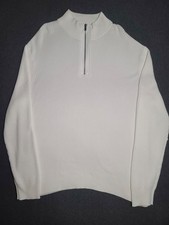 White Stylus Men  s XL Quarter Zip Knitted Sweater