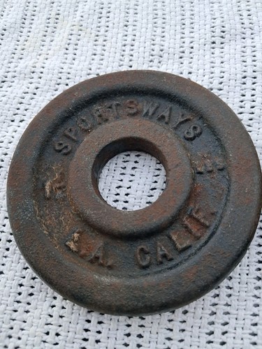 Pair of 1 1/4 LB Healthways / Sportsways Barbell Vtg Weight Plate Standard Size - Picture 3 of 7