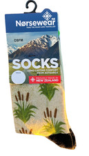 Merino Wool Hiking Socks Printed New Zeland Norsewear Backpacking Crew