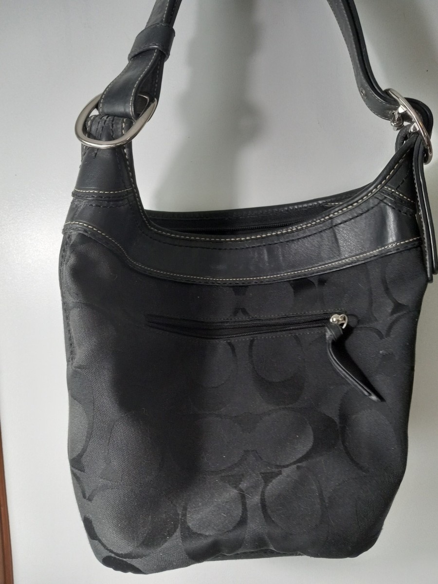 Y2k Coach Signature Canvas Bucket Medium Shoulder Bag F13358